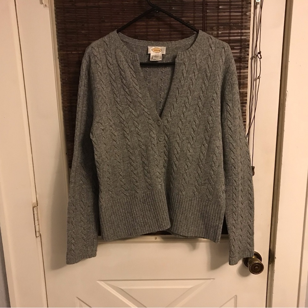 Talbots Cashmere Wool Blend Cable Knit Cardigan